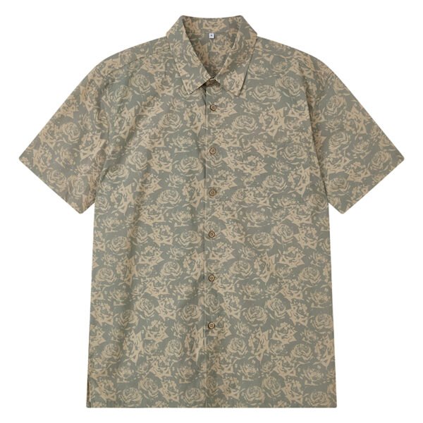Men’s Hawaiian shirt with floral print, short sleeve summer wear