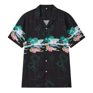 Custom printed camp collar shirt manufactured in China