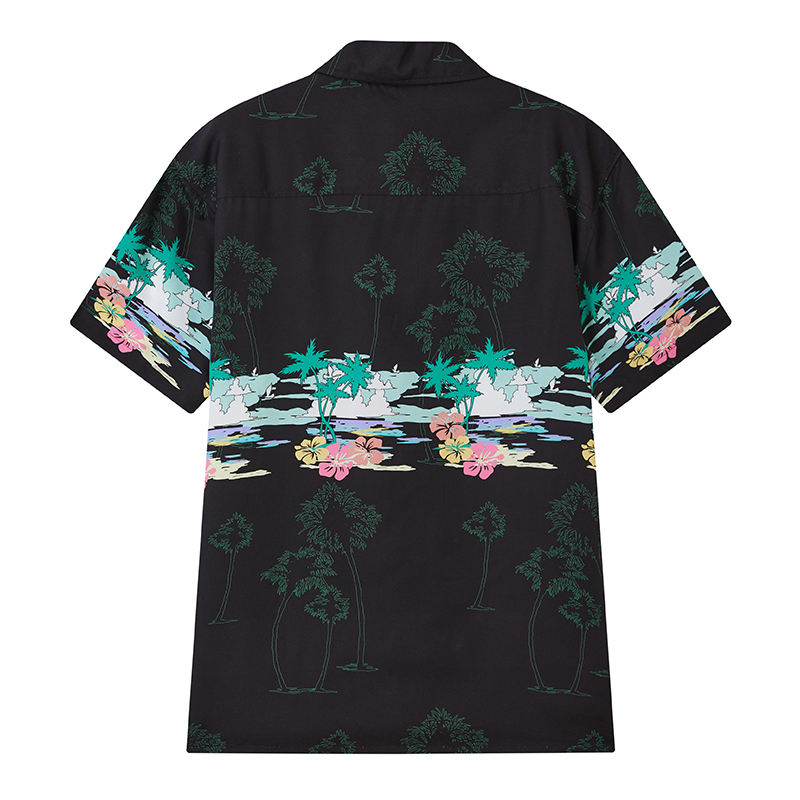 Custom tropical print shirt back view