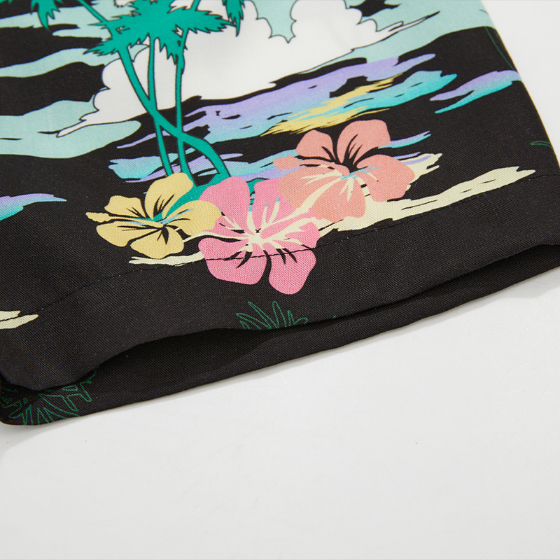 Printed short sleeve shirt detail